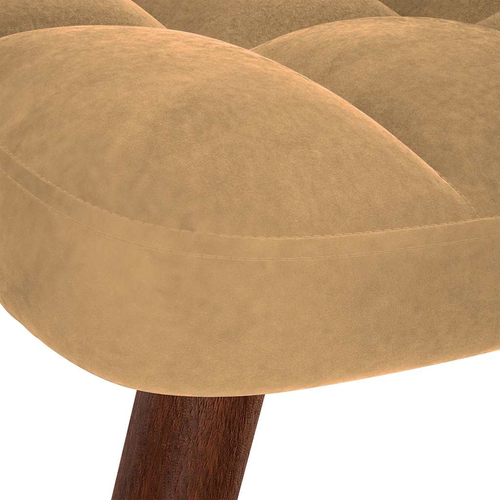 Chaise à bascule avec repose-pied marron velours