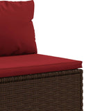 Salon de jardin avec coussins 8 pcs marron résine tressée