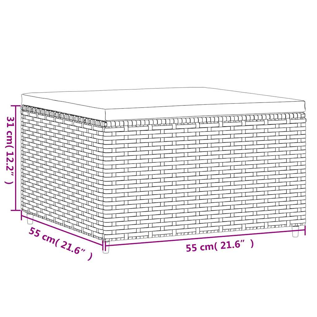 Salon de jardin avec coussins 7 pcs marron résine tressée