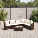 Salon de jardin avec coussins 7 pcs marron résine tressée