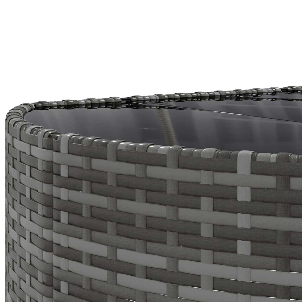 Salon de jardin avec coussins 7 pcs gris résine tressée