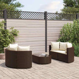 Salon de jardin avec coussins 5 pcs marron résine tressée