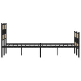 Metal bed frame without mattress sonoma oak 150x200 cm