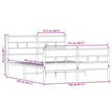 Metallbettgestell ohne Matratze Sonoma-Eiche 150x200 cm