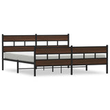 Cadre de lit en métal sans matelas chêne marron 183x213 cm