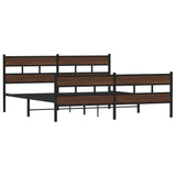 Cadre de lit en métal sans matelas chêne marron 183x213 cm