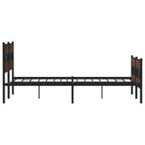 Cadre de lit en métal sans matelas chêne marron 193x203 cm