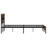 Metal bed frame without mattress smoked oak 180x200 cm