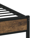 Metal bed frame without mattress smoked oak 180x200 cm