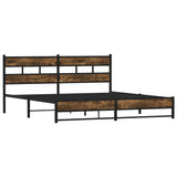 Cadre de lit en métal sans matelas chêne fumé 183x213 cm