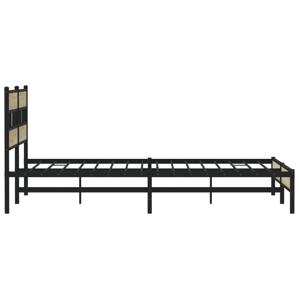 Cadre de lit en métal sans matelas chêne sonoma 183x213 cm