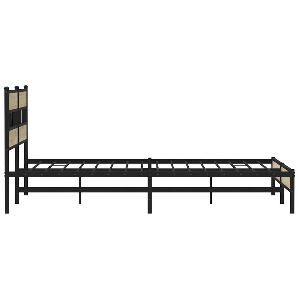 Cadre de lit en métal sans matelas chêne sonoma 193x203 cm