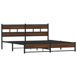 Cadre de lit en métal sans matelas chêne marron 193x203 cm