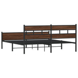 Cadre de lit en métal sans matelas chêne marron 183x213 cm