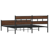 Cadre de lit en métal sans matelas chêne marron 200x200 cm