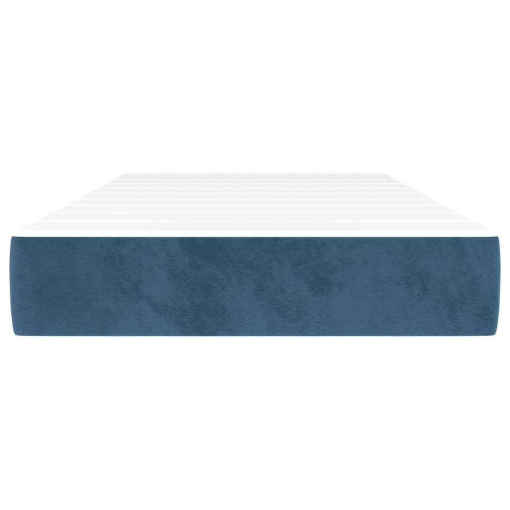 Matelas à ressorts ensachés pour enfants bleu 80x160 cm velours