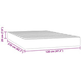 Matelas de lit à ressorts ensachés 120x210x20 cm velours