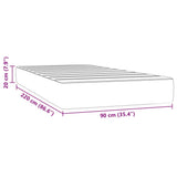 Matelas de lit à ressorts ensachés 90x220x20 cm velours