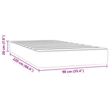 Matelas de lit à ressorts ensachés 90x220x20 cm velours