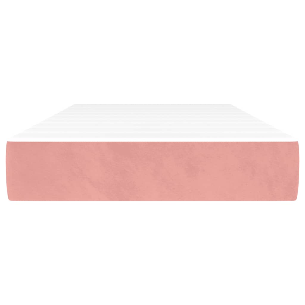 Matelas de lit à ressorts ensachés rose 90x220x20 cm velours