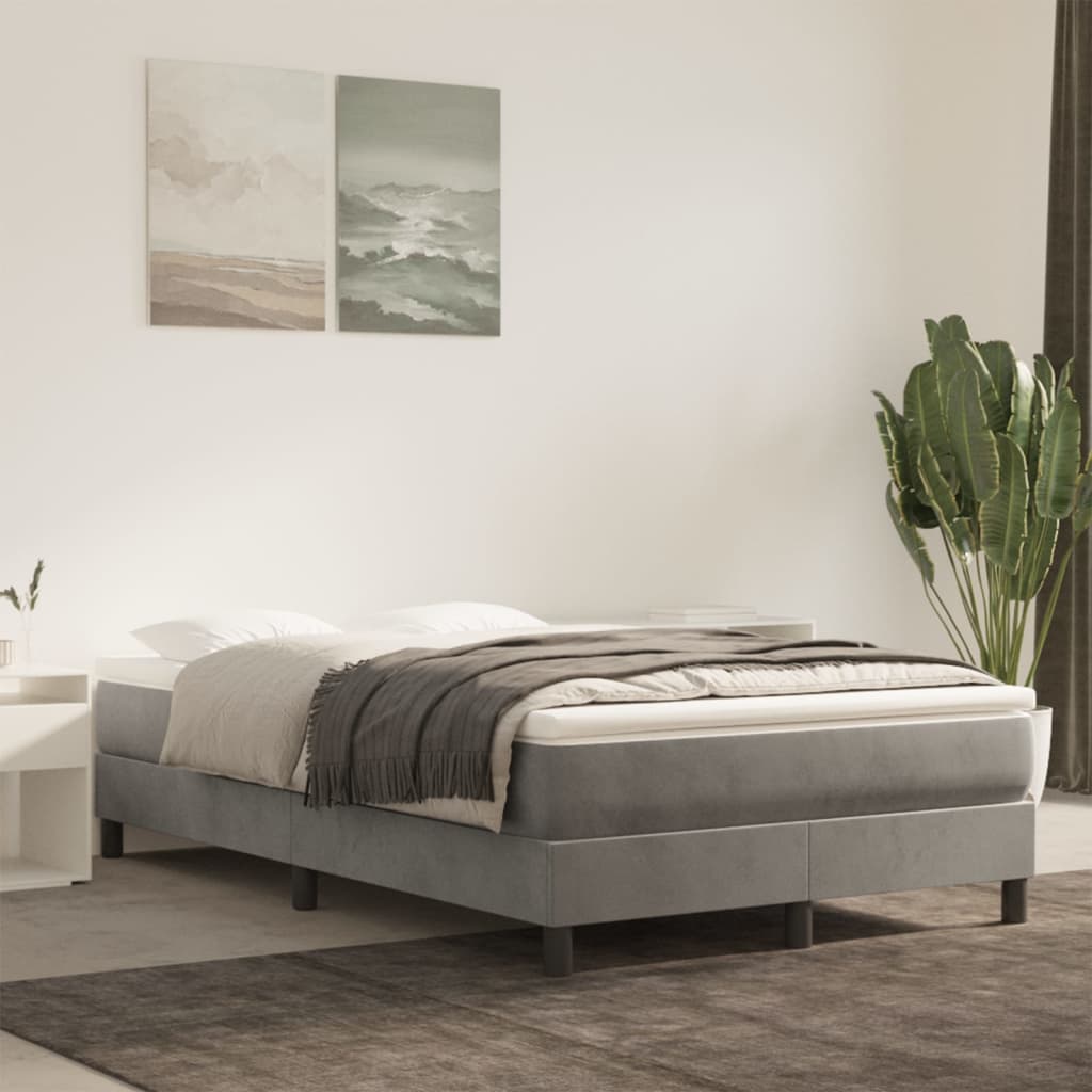 Matelas de lit à ressorts ensachés gris clair 120x220x20 cm