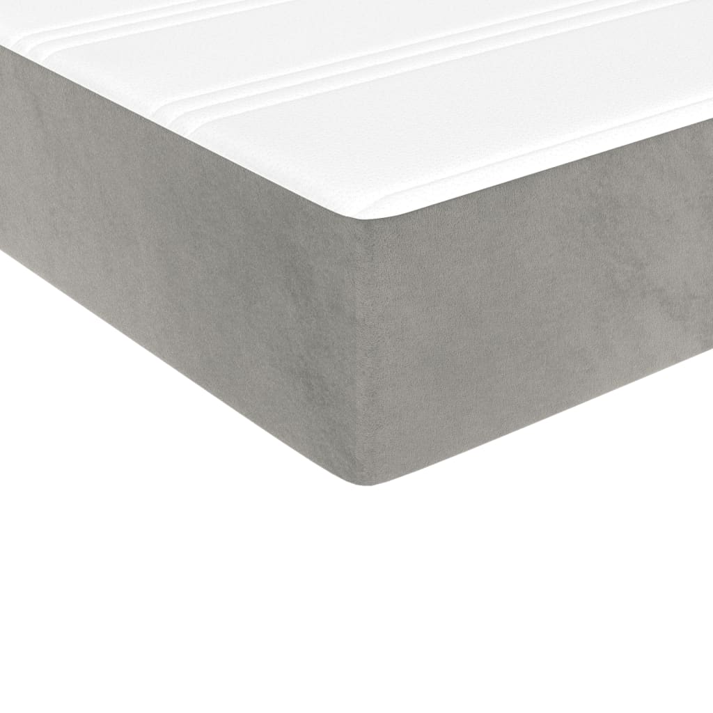 Matelas de lit à ressorts ensachés gris clair 140x220x20 cm