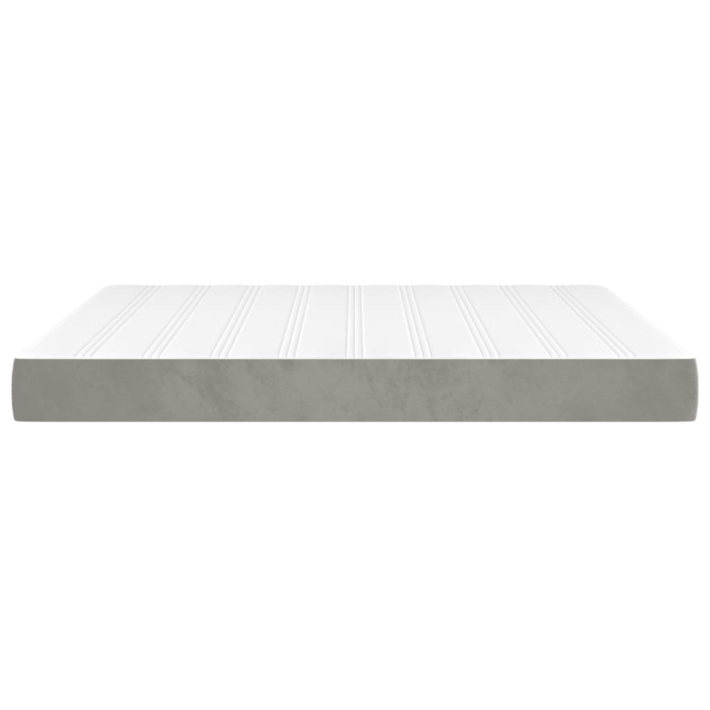 Matelas de lit à ressorts ensachés gris clair 160x220x20 cm