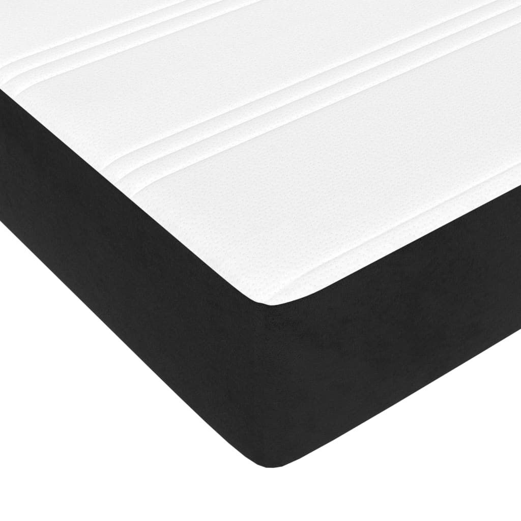 Matelas de lit à ressorts ensachés noir 160x220x20 cm velours