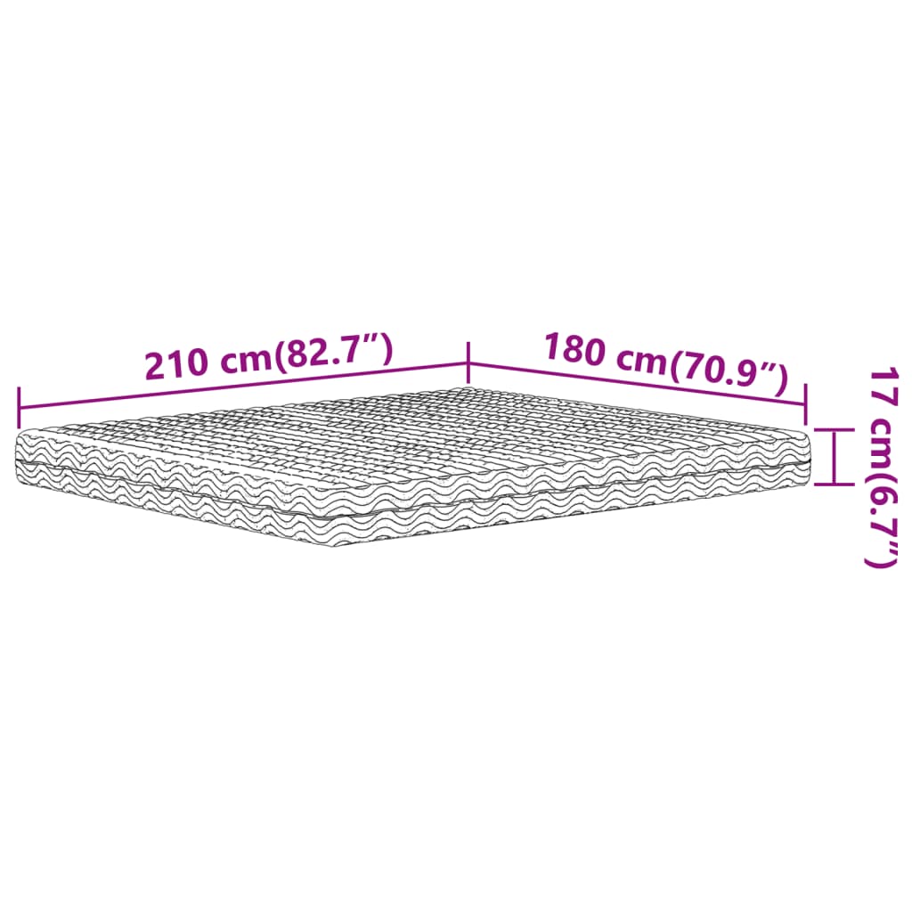 Matelas en mousse blanc 180x210 cm dureté H2 H3