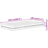 Matelas en mousse blanc 80x220 cm dureté H2 H3