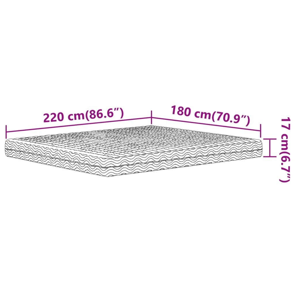 Matelas en mousse blanc 180x220 cm dureté H2 H3