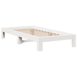 Cadre de lit sans matelas blanc 90x190 cm bois de pin massif