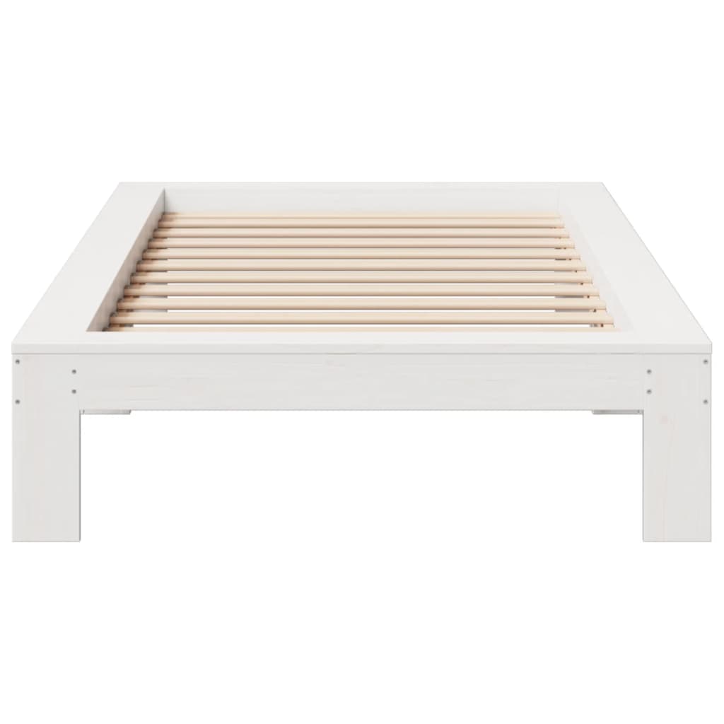 Cadre de lit sans matelas blanc 90x190 cm bois de pin massif