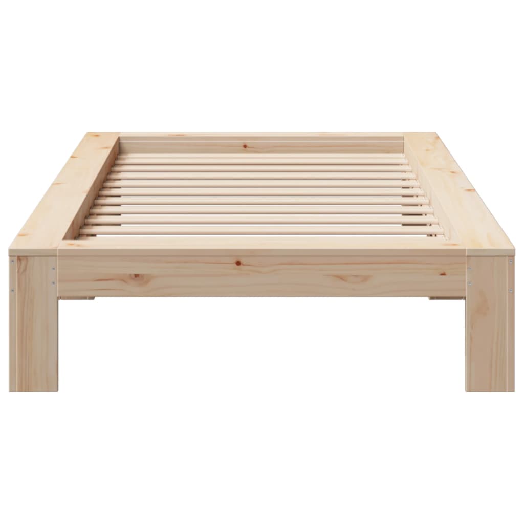 Cadre de lit sans matelas 75x190 cm bois de pin massif