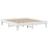 Cadre de lit sans matelas blanc 200x200 cm bois massif de pin