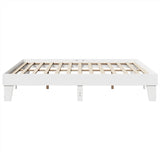 Cadre de lit sans matelas blanc 200x200 cm bois massif de pin