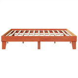 Bed frame without mattress brown wax 200x200cm solid pine wood