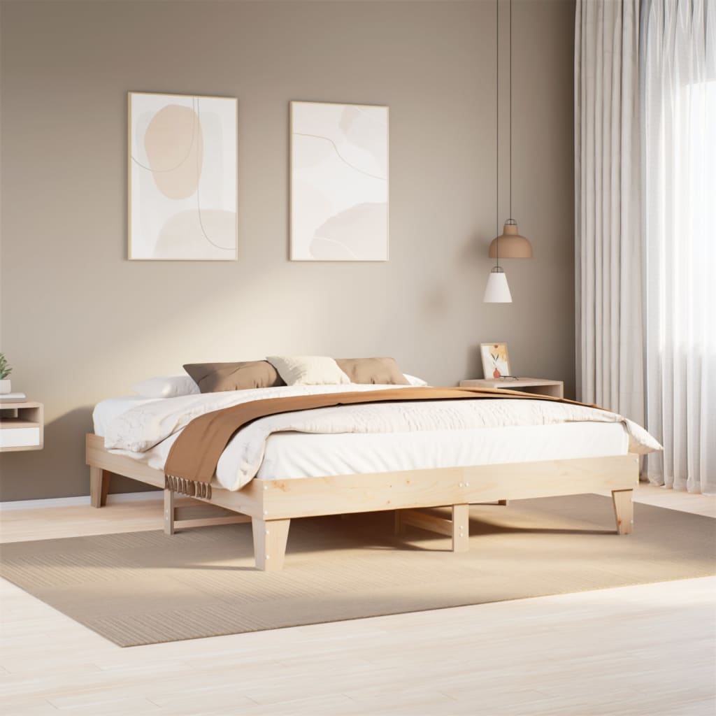 Bed frame without mattress 180x200 cm solid pine wood