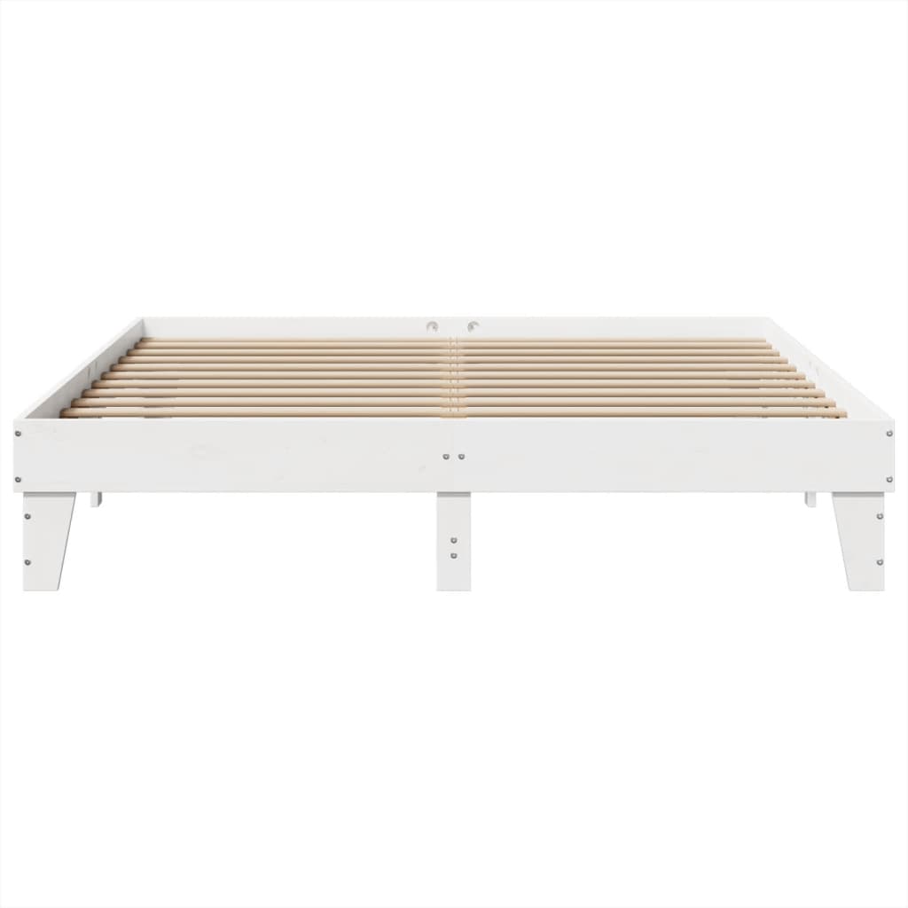 Cadre de lit sans matelas blanc 180x200 cm bois massif de pin