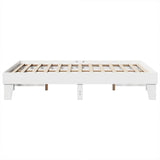 Cadre de lit sans matelas blanc 160x200 cm bois de pin massif