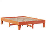 Cadre de lit sans matelas cire marron 150x200cm bois pin massif