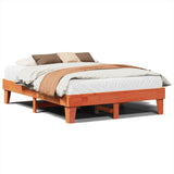 Cadre de lit sans matelas cire marron 140x200cm bois pin massif