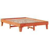 Cadre de lit sans matelas cire marron 140x200cm bois pin massif