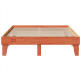 Cadre de lit sans matelas cire marron 140x200cm bois pin massif