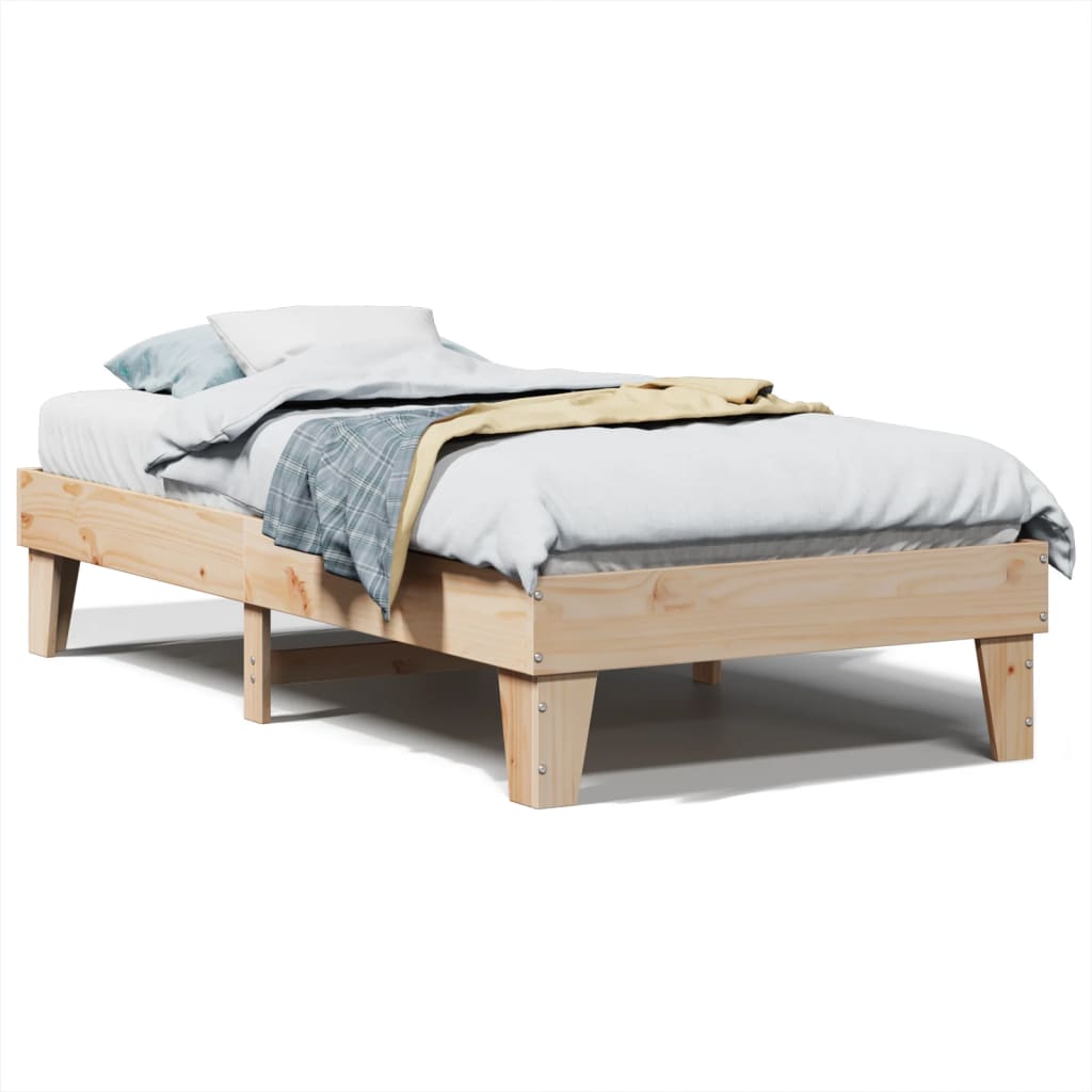 Cadre de lit sans matelas 100x200 cm bois massif de pin