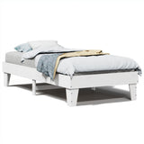 Bed frame without mattress white 100x200 cm solid pine wood