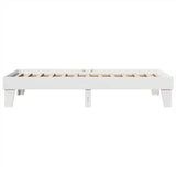 Bed frame without mattress white 100x200 cm solid pine wood