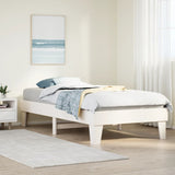 Bed frame without mattress white 100x200 cm solid pine wood