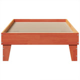 Cadre de lit sans matelas cire marron 100x200cm bois pin massif