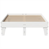 Cadre de lit sans matelas blanc 135x190 cm bois de pin massif